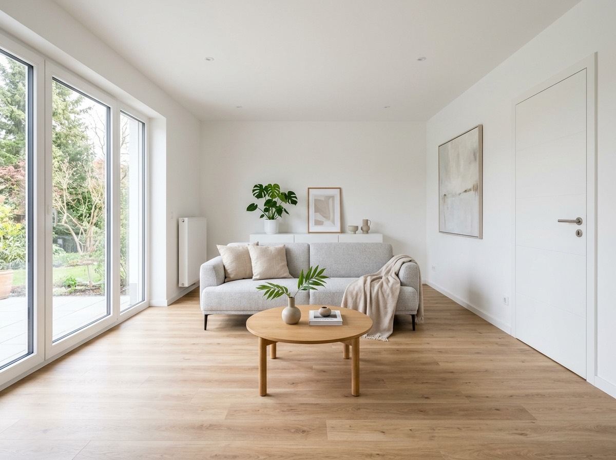 Komplett sanierter Wohnraum mit neuem Vinylboden